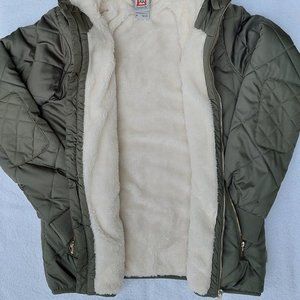 Olive green puffer jacket
